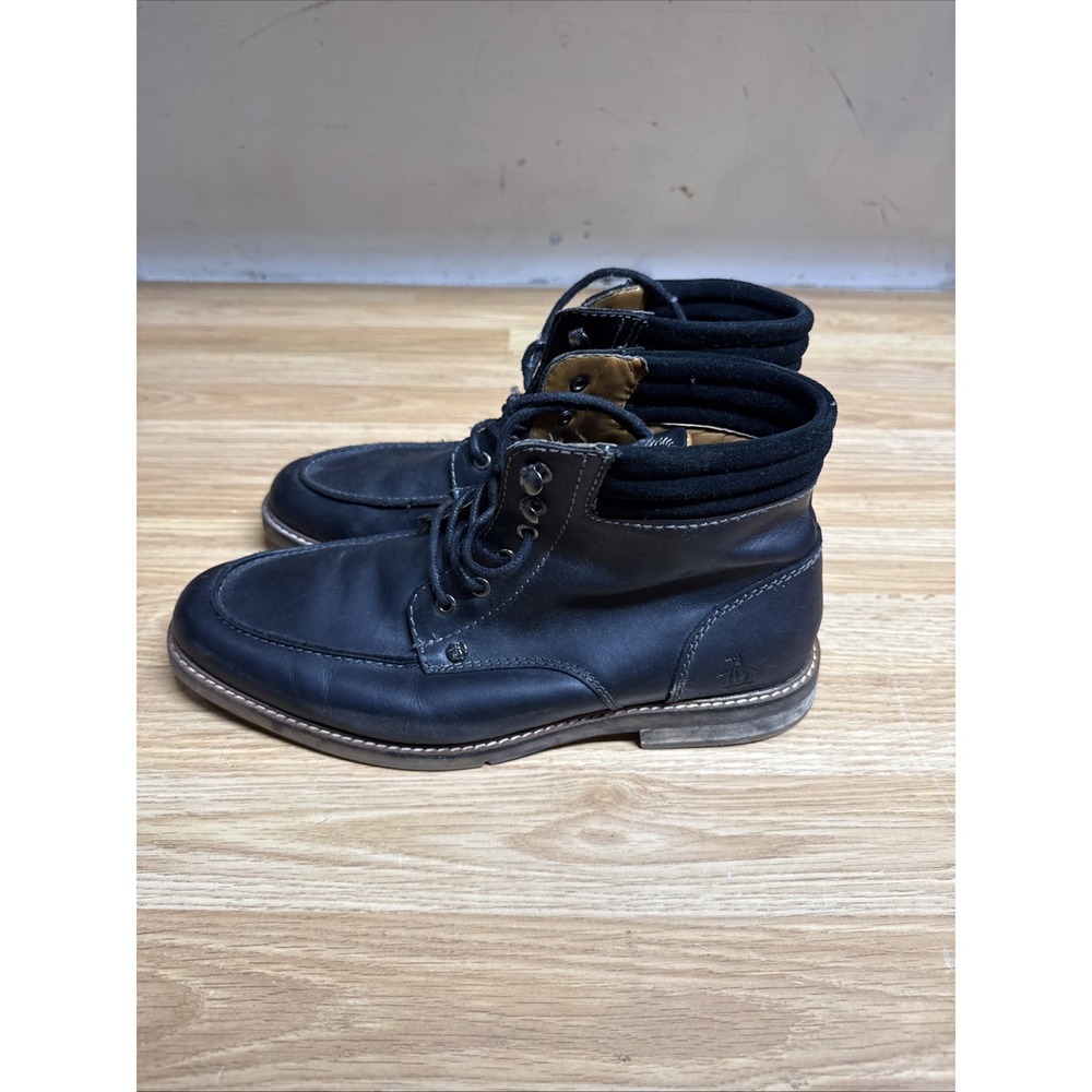 Original Penguin By Munsingwear Men's 10.5 US Black Leather Lace Up Chukka Boots